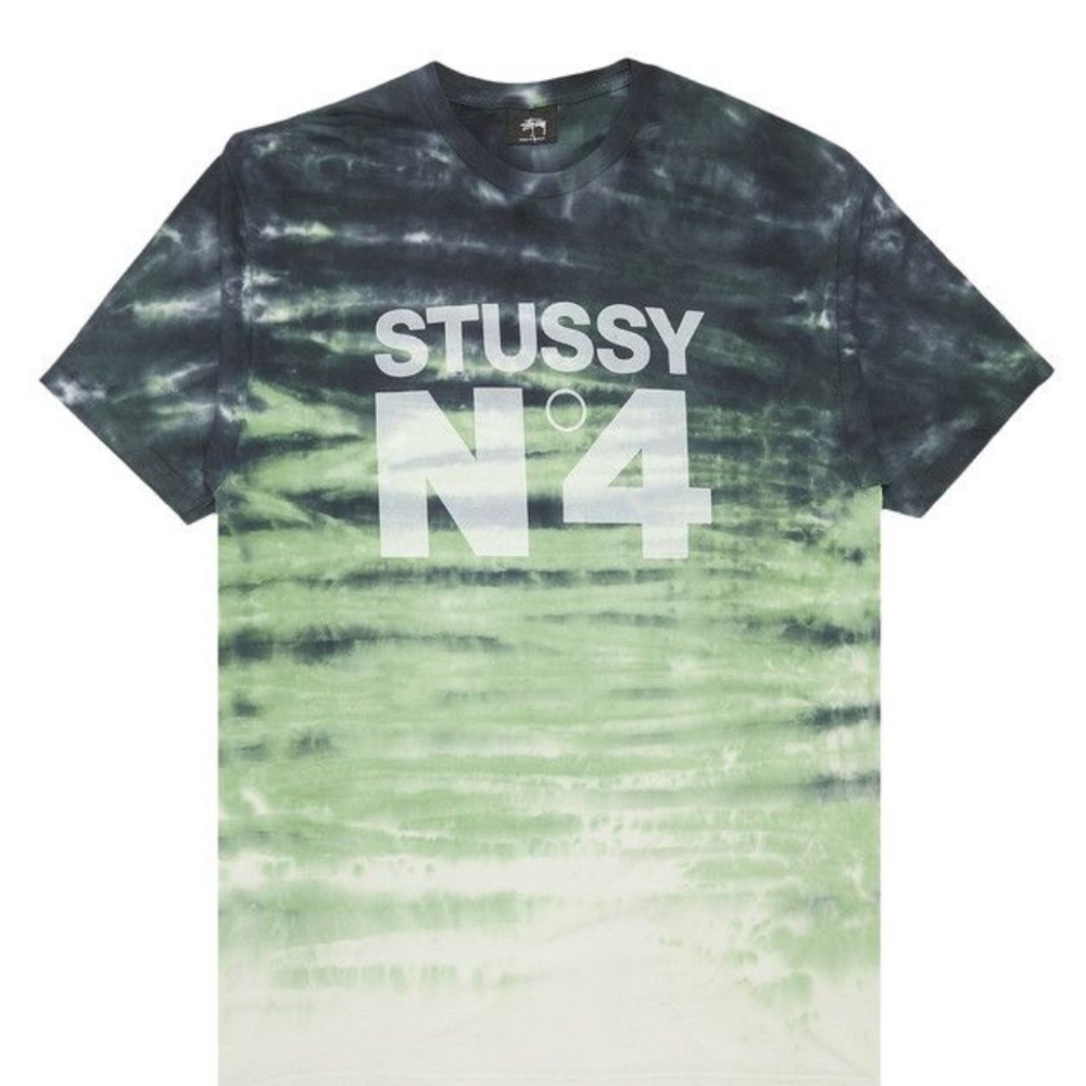 Stussy Green and Black Tie-Dye Tee